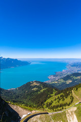 Aerial view of Lake Geneva from Rochers-de-Naye