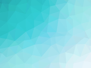 Abstract turquoise blue gradient low polygon shaped background