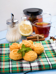 Coconut cookies and cup of tea