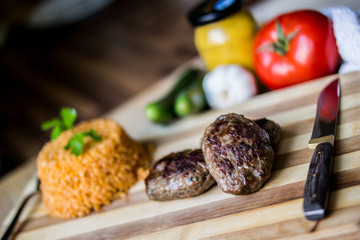 Turkish Meatball and bulgur rice