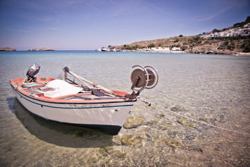 Naklejka premium Moored powerboat