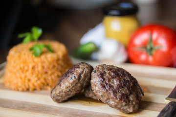 Turkish Meatball and bulgur rice