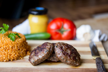 Turkish Meatball and bulgur rice