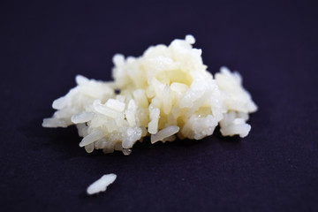 Sticky rice isolated on black background