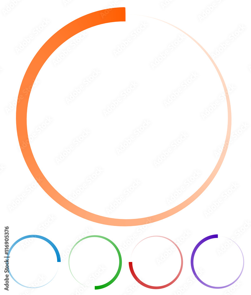 Poster circular preloaders, step, progress indicators set at 4 stages