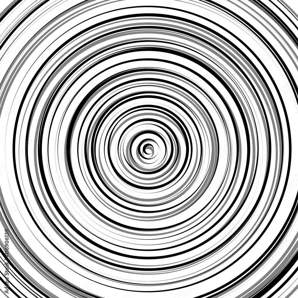 Aufkleber circular ripple pattern, concentric circles, rings abstract geom