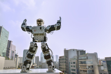 The robot is see the city.
I need to be cheered up.
Feeling of victory.
win the final victory.