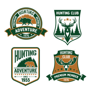 Hunting sport club shield icons