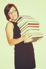 Woman Carrying Books
