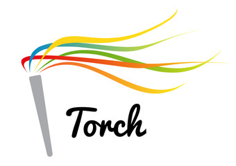 a torch with colorful strips using for sport competition presentation