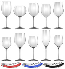 Wine glasses and can openers