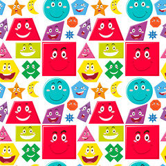 Seamless background with many shapes