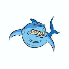 Angry shark cartoon
