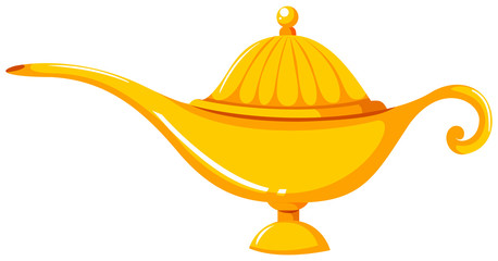 Golden lantern in old-fashioned design