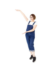 happy excited young women with arms extended