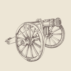 Fototapeta premium Retro old style cannon.