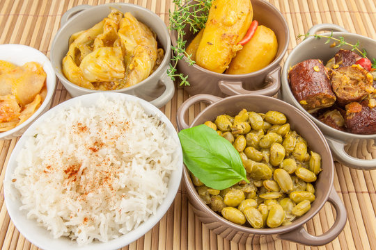 repas cr&eacute;ole, &icirc;le de la R&eacute;union 