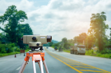Surveyor equipment tacheometer or theodolite with road construct
