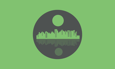 Silhouette of design city icons