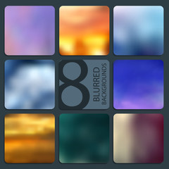 Set of vector blurred backgrounds. Hologram to create trendy modern design. For your website or presentation.