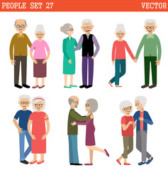Couples of elderly people