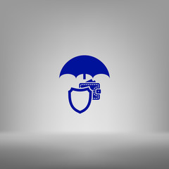 Wallet Protection Icon. Flat Design.