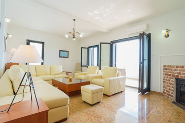 Interior of a living room in a villa