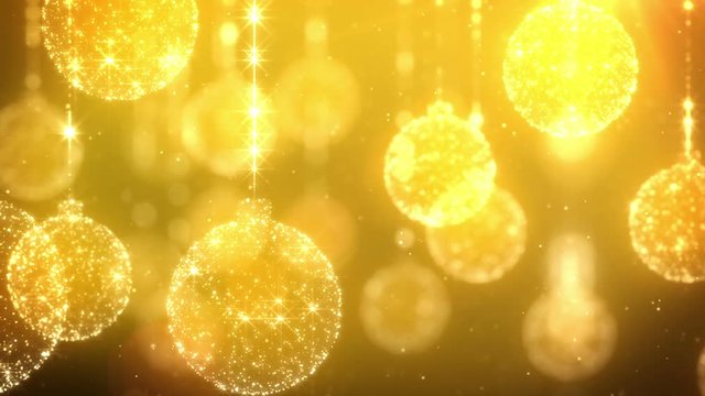 Background of sparkly and glowing Christmas ornaments.