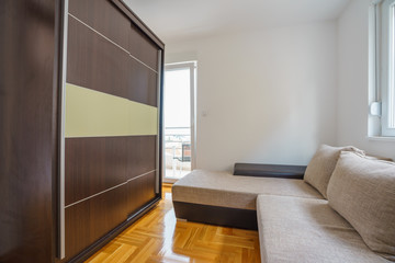 Interior of a bedroom in a guest house