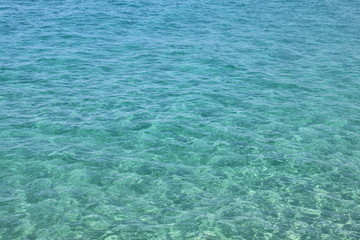 Transparent sea water of the Mediterranean Sea for a beautiful natural background.