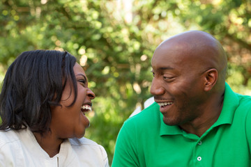 Fototapeta premium Happy African American Couple Talking