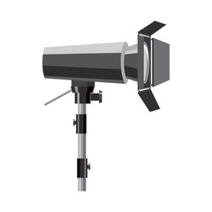 Floodlight on stand icon in cartoon style isolated on white background. Light symbol