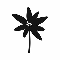 Long palm icon in simple style isolated on white background. Flora symbol