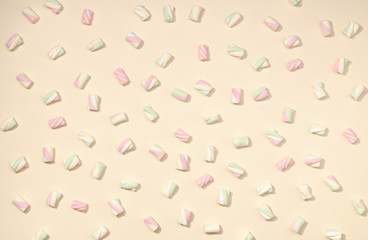 Marshmallows flat lay