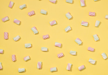 Marshmallows flat lay