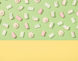 Marshmallows flat lay