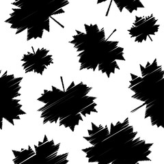 Seamless vector background with decorative maple leaves. Print. Cloth design, wallpaper.