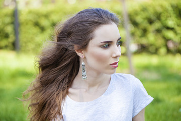 Fototapeta premium Portrait of beautiful young happy woman