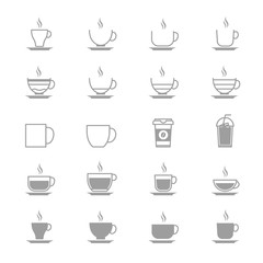 Coffee Cup Vector Icons Line Set Of Vector Design Illustration