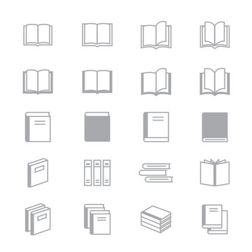 Book Icons Line Set Of Vector Design Illustration