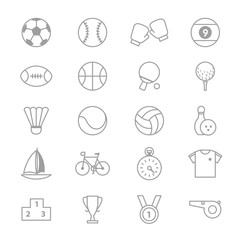 Sport Icons Line Set Of Vector Illustration