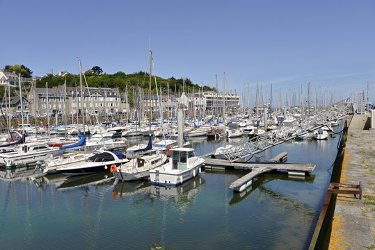 Marina at Binic, commune in the Côtes-d'Armor department of Brittany in north-western France.