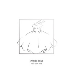 Dress Sketch. Fashion clothing logo. Vector
