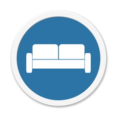 Blauer runder Button: Sofa