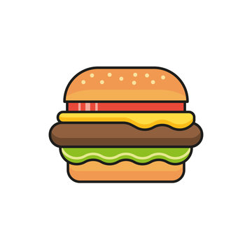 hamburger vector icon sign