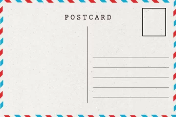 Fotobehang Back of airmail blank postcard © suradeach seatang