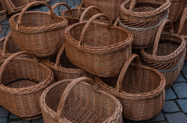 Baskets on sale in the market