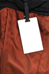  Luggage tag on the bag
