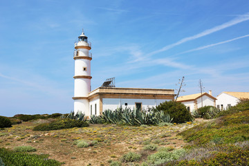 Fototapeta na wymiar Lighthouse Cap de Ses Salines Mallorca Spain
