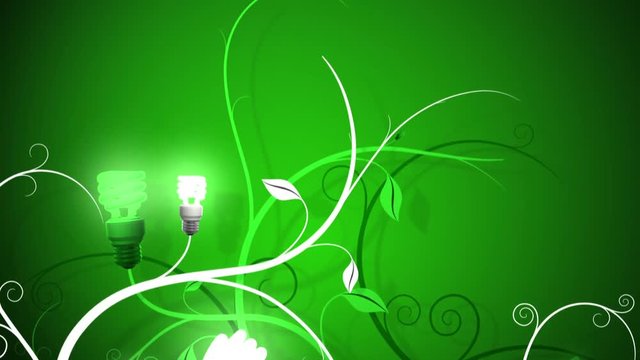 Animated loopable background of growing vines. Instead of flowers, the vines are sprouting compact fluorescent light bulbs.

Great for showing the switch to CFL light bulbs or green ideas growing.